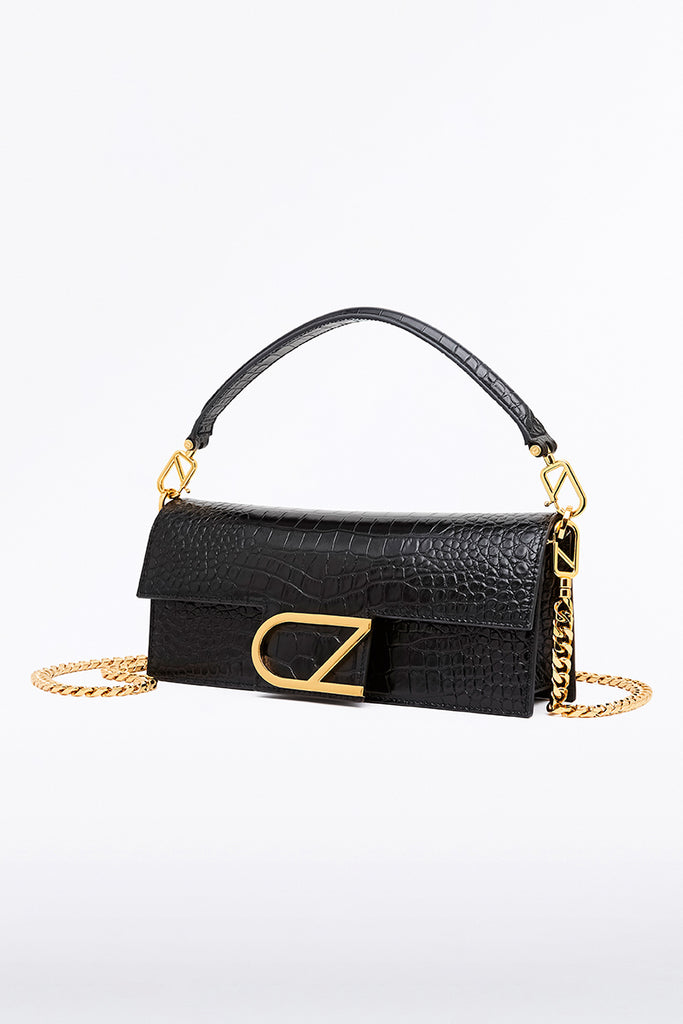 BLACK CROC CZ LA BORSA BAGUETTE BAG Carla Zampatti