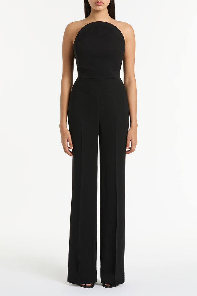 BLACK CREPE CURVE JUMPSUIT