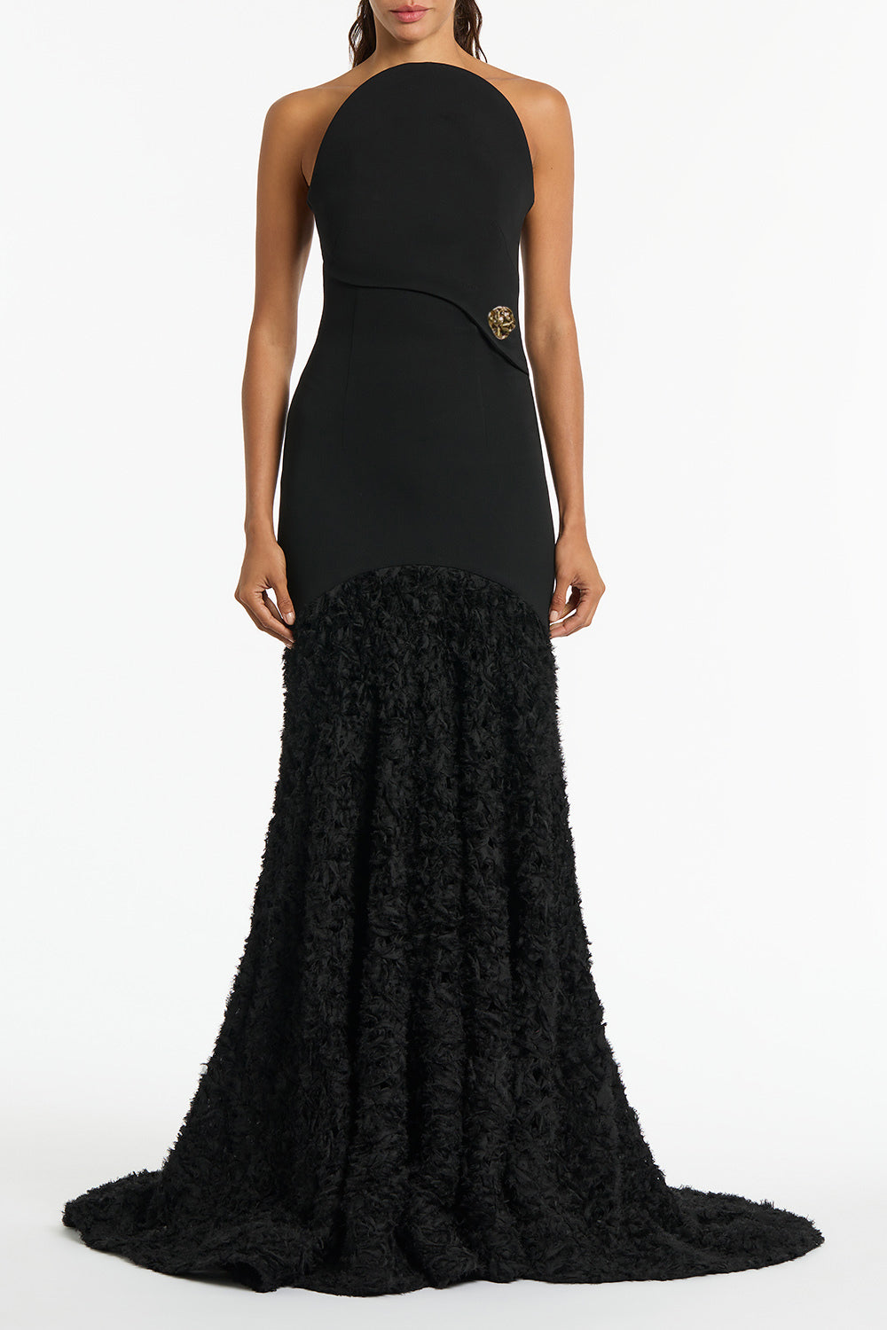 BLACK NASTRO STRAPLESS GOWN