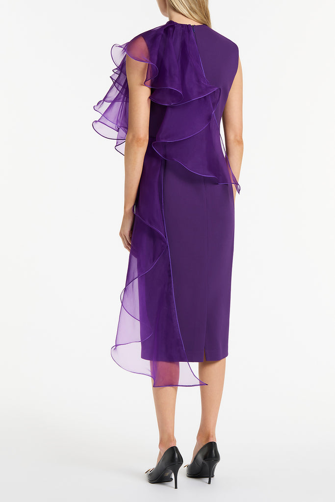 Dahlia Crepe Ruffle Shoulder Dress Carla Zampatti 9719