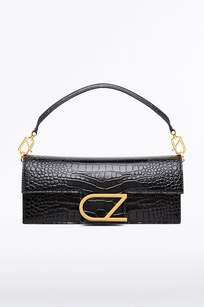 BLACK CROC CZ LA BORSA BAGUETTE BAG Carla Zampatti