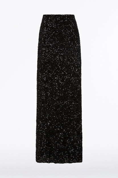 BLACK CRUSHED SEQUIN BIAS SKIRT Carla Zampatti