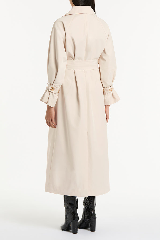 PARCHMENT TAFFETA TWILL TRENCH – Carla Zampatti