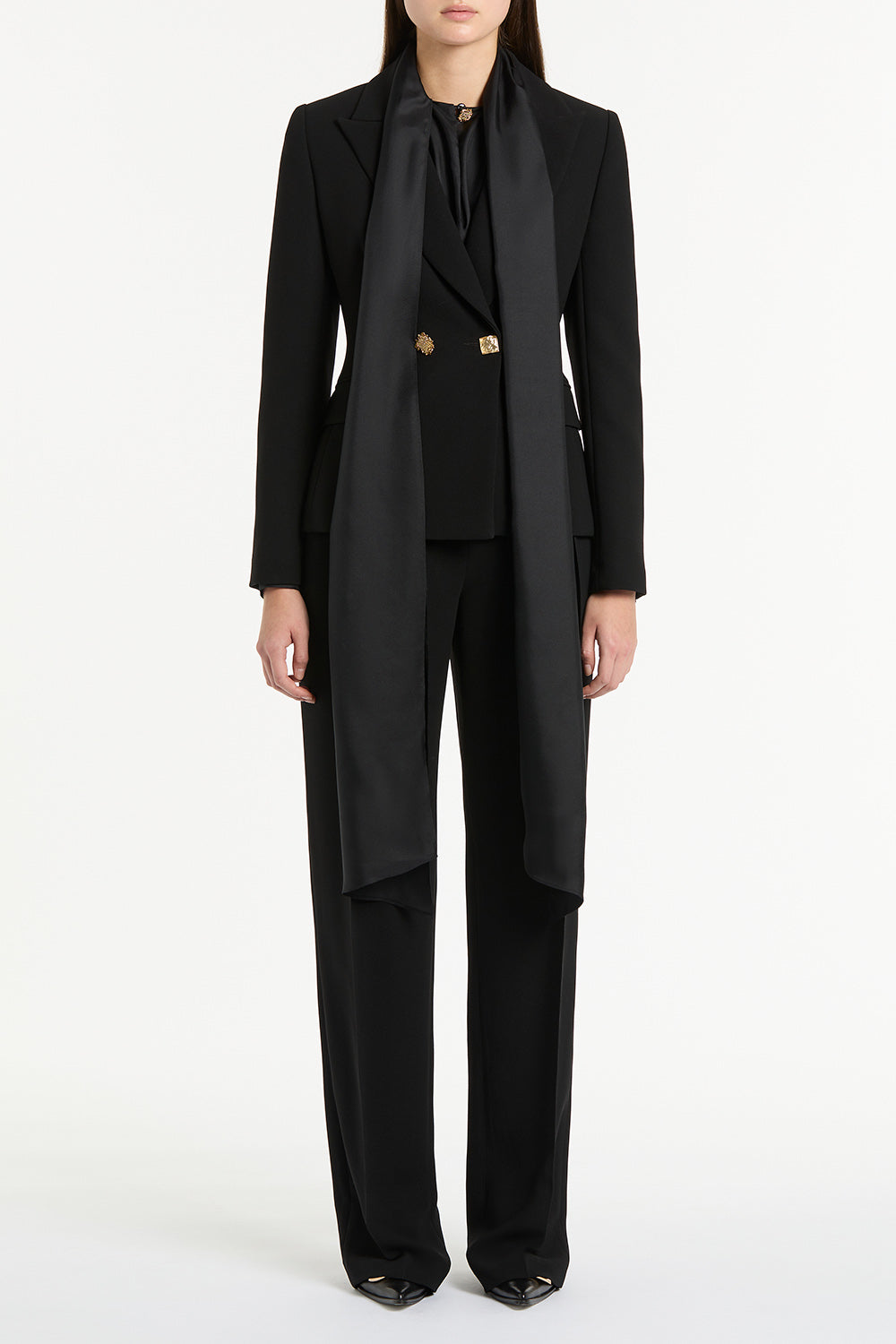 BLACK CREPE FLORENCE JACKET – Carla Zampatti