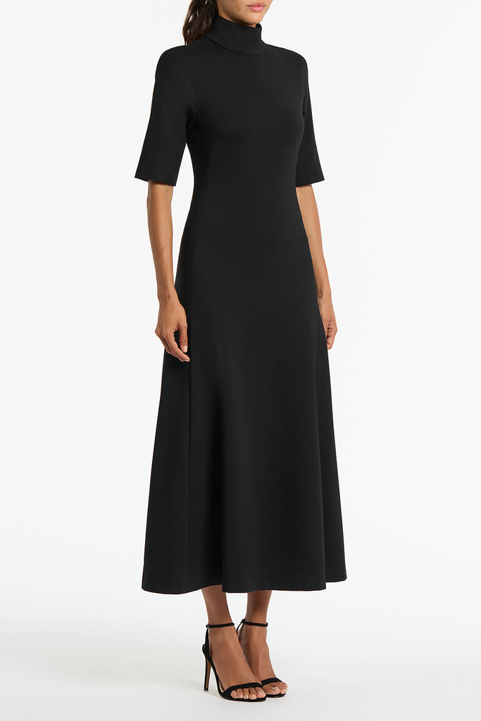 BLACK PONTE POLO DRESS – Carla Zampatti