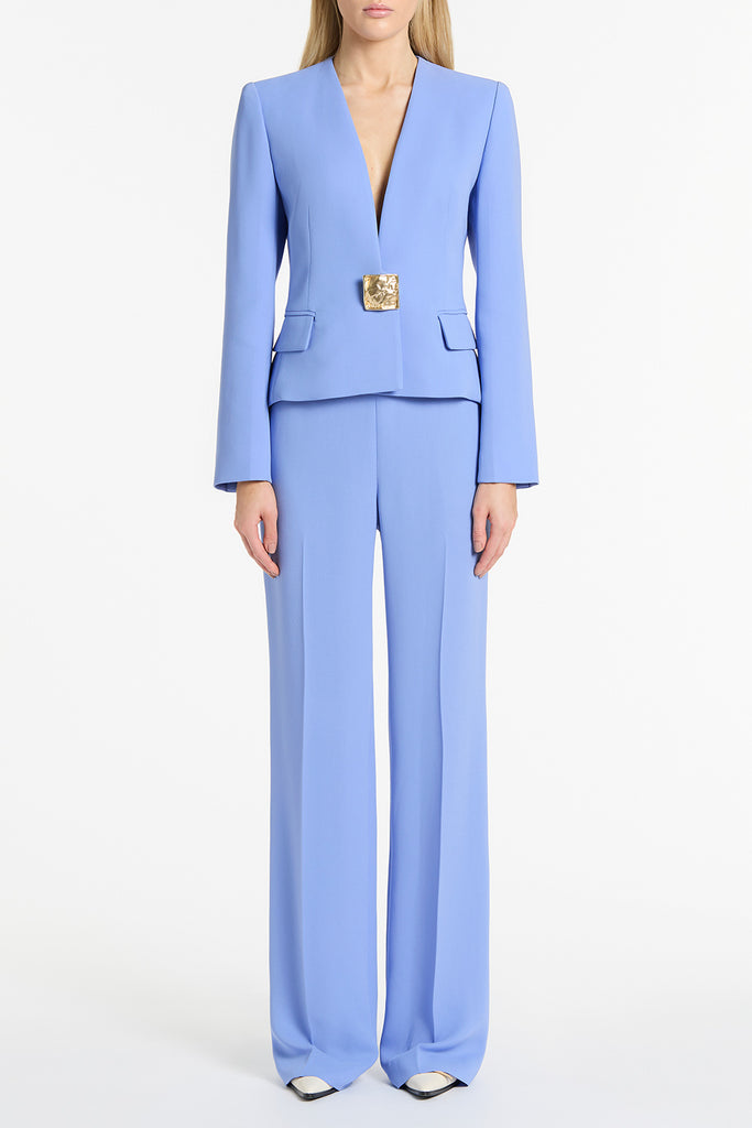 CORNFLOWER CREPE MILAN JACKET – Carla Zampatti