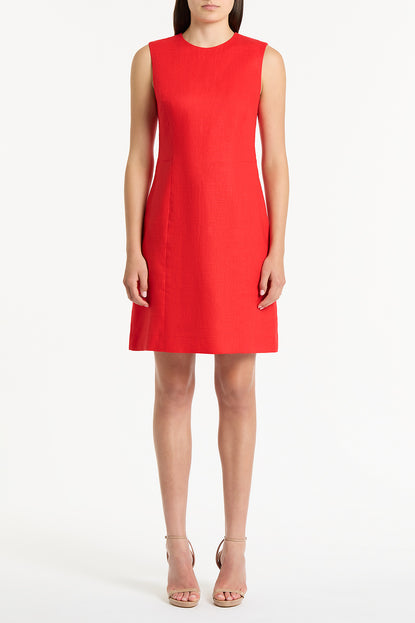 SCARLATTO LINEN SHEATH MINI DRESS Carla Zampatti