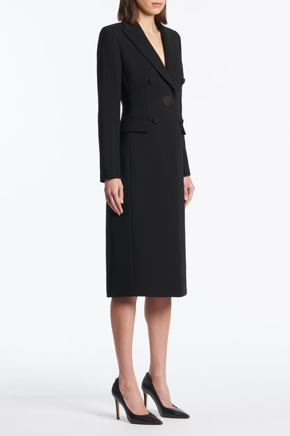 Black 2025 crepe coat