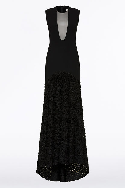 BLACK NASTRO PLUNGE GOWN Carla Zampatti