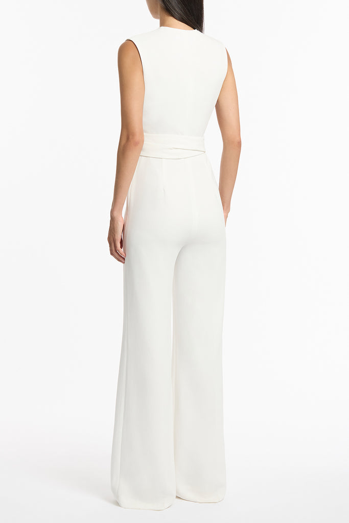 WHITE CREPE WRAP JUMPSUIT – Carla Zampatti