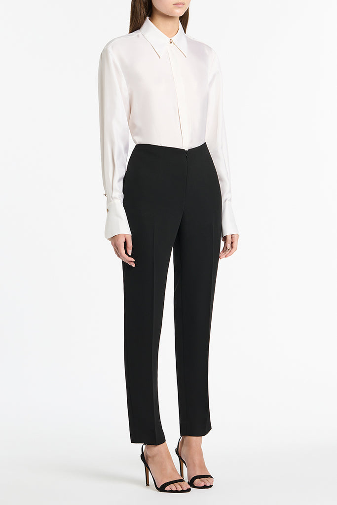 WHITE SILK TWILL RELAXED SHIRT – Carla Zampatti